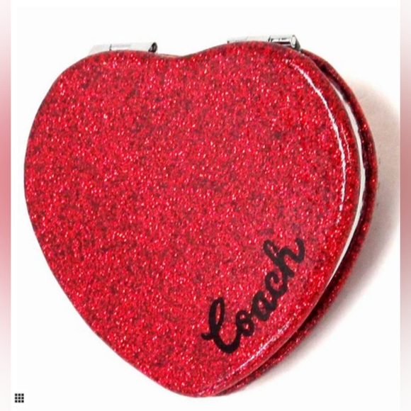 Coach Accessories - Coach NIP Red Glitter Heart Compact Mirror